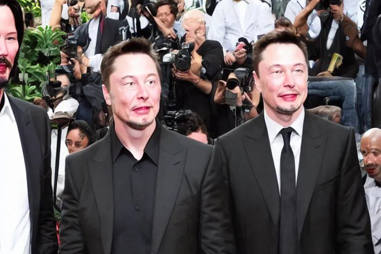 Image similar to Keanu reeves boxing elon musk