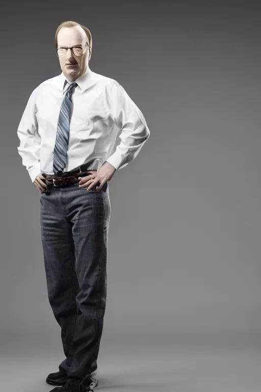 Image similar to Bob Odenkirk as Walter White, promo shoot, studio lighting