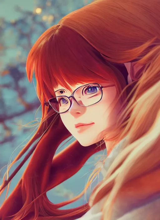 Image similar to highly detailed portrait of asuka langley soryu, carne griffith loish, rhads, makoto shinkai and lois van baarle, ilya kuvshinov, global illumination, radiant light, detailed and intricate environment