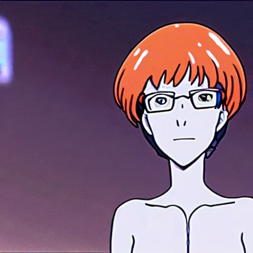 Prompt: theresa may cameo in neon genesis evangelion. theresa anime