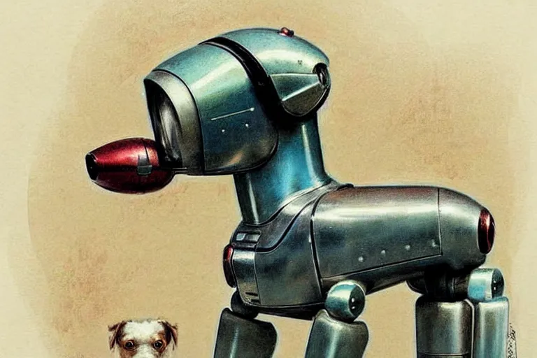 Image similar to ( ( ( ( ( 1 9 5 0 s retro future robot android dog. muted colors. ) ) ) ) ) by jean - baptiste monge!!!!!!!!!!!!!!!!!!!!!!!!!!!!!!