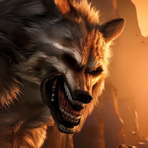 Prompt: 8k ultra realistic werewolf videogame promotional art, full of colour, cinematic lighting, trending on artstation, focused, extreme details, unreal engine 5, cinematic