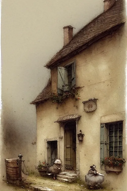 Image similar to ( ( ( ( ( 1 7 5 0 s village street. muted colors. ) ) ) ) ) by jean - baptiste monge!!!!!!!!!!!!!!!!!!!!!!!!!!!!!!