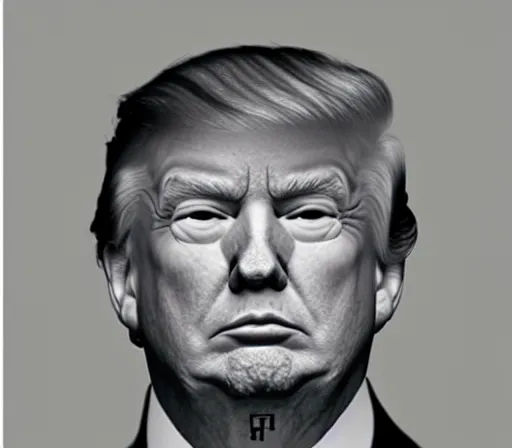 Image similar to highly realistic, highly detailed, photo - realistic, mugshot photogram of donald trump,