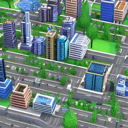 Image similar to asymmetrical sim city building videogame