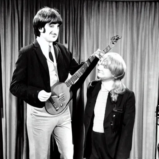 Image similar to on the tv set of captain kangaroo, guest starring john lennon