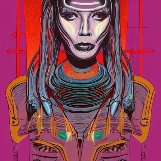 Image similar to highlights and highly detailed retro futuristic portrait of alien witch