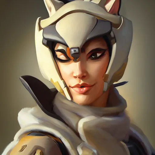 Image similar to greg manchess portrait painting of partially armored purrfect protagonist cat as overwatch character, medium shot, asymmetrical, profile picture, organic painting, sunny day, matte painting, bold shapes, hard edges, street art, trending on artstation, by huang guangjian and gil elvgren and sachin teng