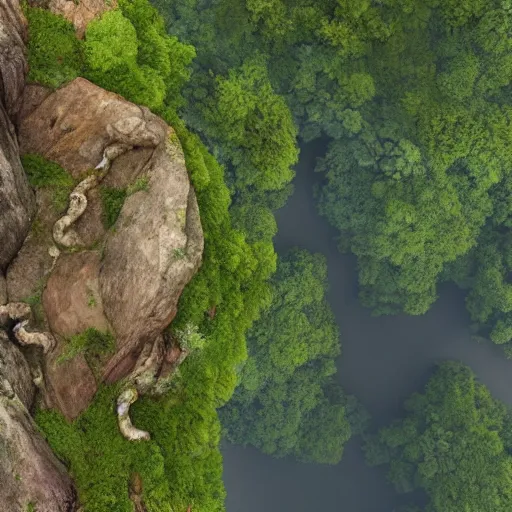 Image similar to a topdown battlemap from 9 0 degrees angle of a forest, dnd encounter, river, rocks, dawn, extremely detailed, no people, photorealistic, octane render, 8 k, unreal engine 5. art by artgerm and greg rutkowski and alphonse mucha