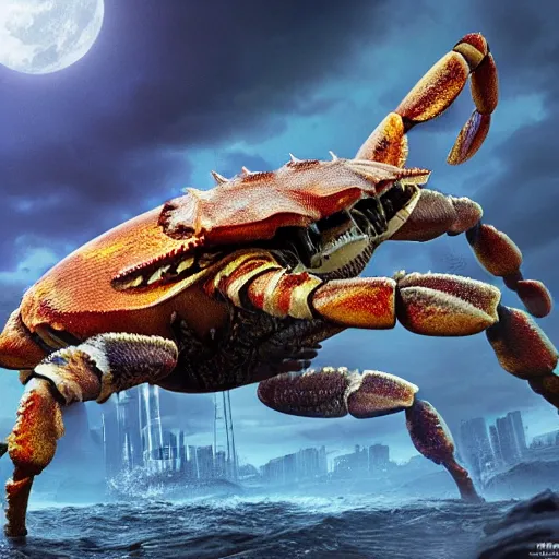 Image similar to tiger - crab creature, exquisite imaginative poster art, movie art, elegant, by lucusfilm, weta studio, 8 k, denoised