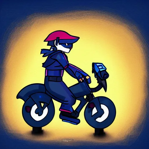 Prompt: niko oneshot riding motorcycle, digital art #OneshotGame