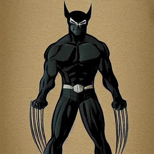 Prompt: Wolverine from xmen drawn by a 7 year old