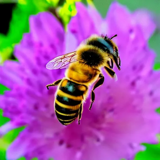 Prompt: “up close of honey bee”