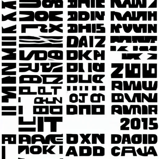 Prompt: black on white graphic design typography in style of david rudnick, eric hu, guccimaze, acid, y 2 k, 4 k sharpening,