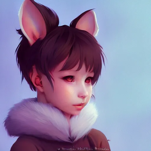 Image similar to character design portrait of an anthropomorphic furry rat girl with rat ears and a tail, 4 k, concept art, by wlop, ilya kuvshinov, artgerm, krenz cushart, pixiv.