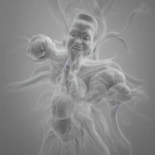 Image similar to clouded origins ( rca umbilical tendrils ), in the style of hiroya oku and riyoko ikeda and stanley kubrick, black and white, photorealistic, epic, super technical, 3 d render