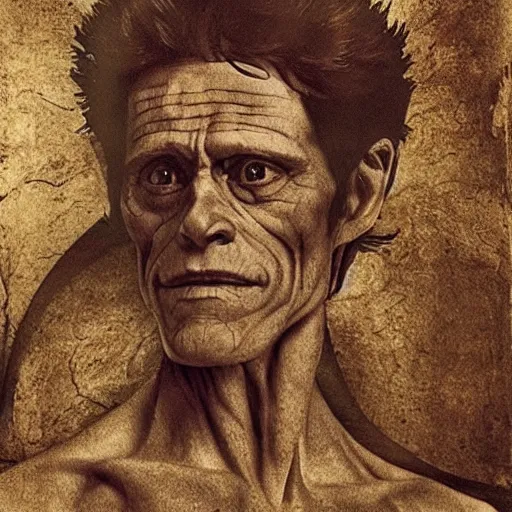 Image similar to willem dafoe in davinci style