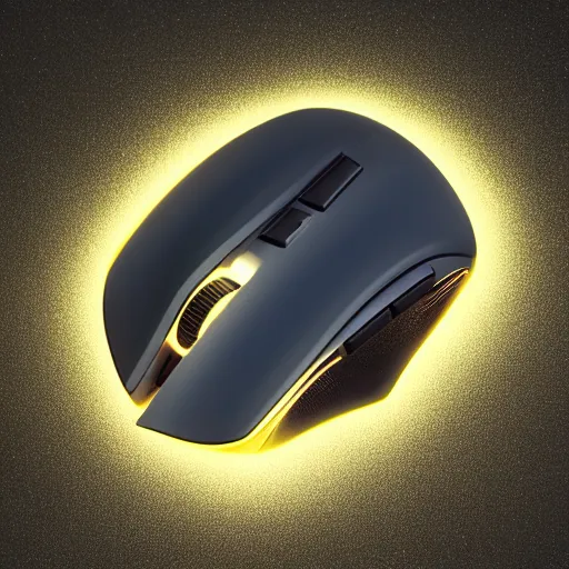 Image similar to macro photo of a new revolutionnary model of gaming mouse, satured led lights, angular edges, 8 k octane render, realistic, halo, high aperture, canon 5 0 mm, closeup