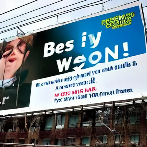 Prompt: a billboard with the words OH I SEE NOW