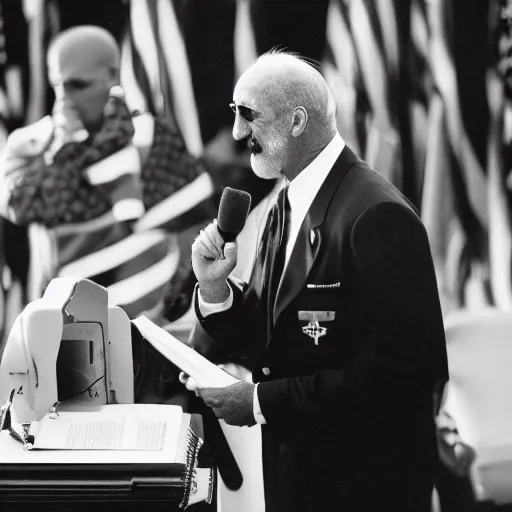 Image similar to close up photo of hulk hogan being sworn in as president of the united states, Sigma 24mm f/8