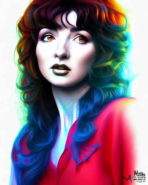 Image similar to richly detailed color illustration young kate bush illustrated by artgerm and mina petrovic and timothy kong and marina federovna. 3 d shadowing