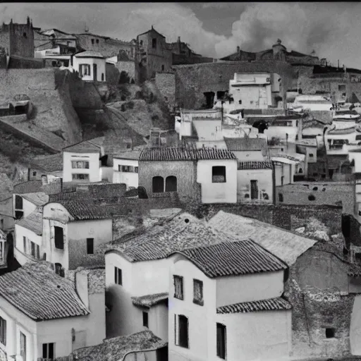 Image similar to A photo of a Spanish village from the Spanish Civil War