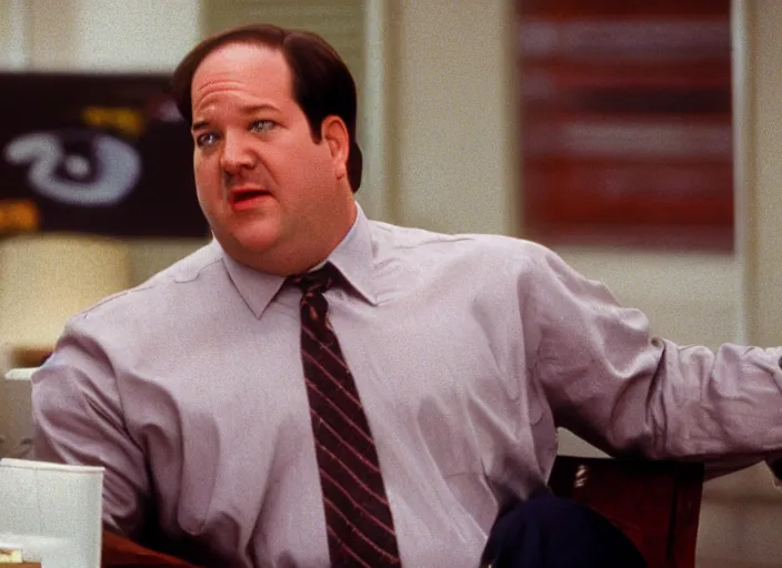 Image similar to Kevin Malone as Gordon Gecko in Wall Street 1987