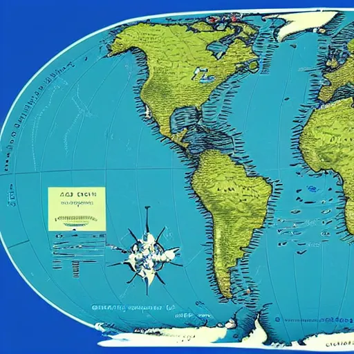 Image similar to a cartographic map of continents made of a group of squishy monsters