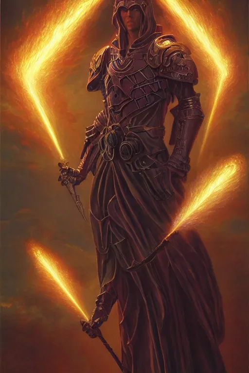 Image similar to holy paladin with light powers, by art by thomas cole and wayne barlowe highly detailed, 8 k, hdr, close up, smooth, sharp focus, high resolution, award - winning photo