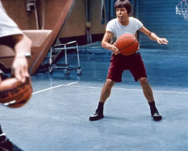 Image similar to still of davy jones playing basketball, movie screenshot, davy jones, basketball, davy jones, movie still, davy jones, photorealistic, davy jones, daylight, deck of the ship, clean composition