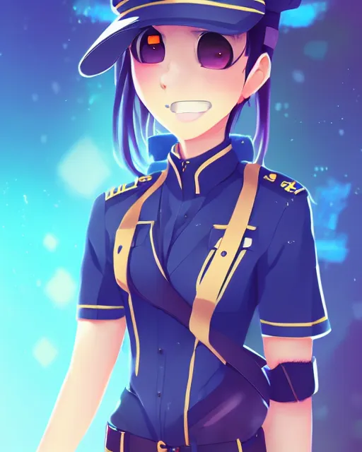 Prompt: selfie of Anime girl in uniform. Anime. by lois van baarle, rossdraws Blizzard pixar on stylized background comics