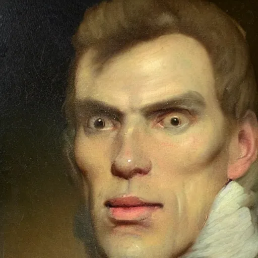 Image similar to An 18th century oil painting of Jerma985, portrait of Jerma985, grainy, realistic, very realistic, hyperrealistic, highly detailed, very detailed, extremely detailed, very neat, very epic, very cool, detailed, trending on artstation