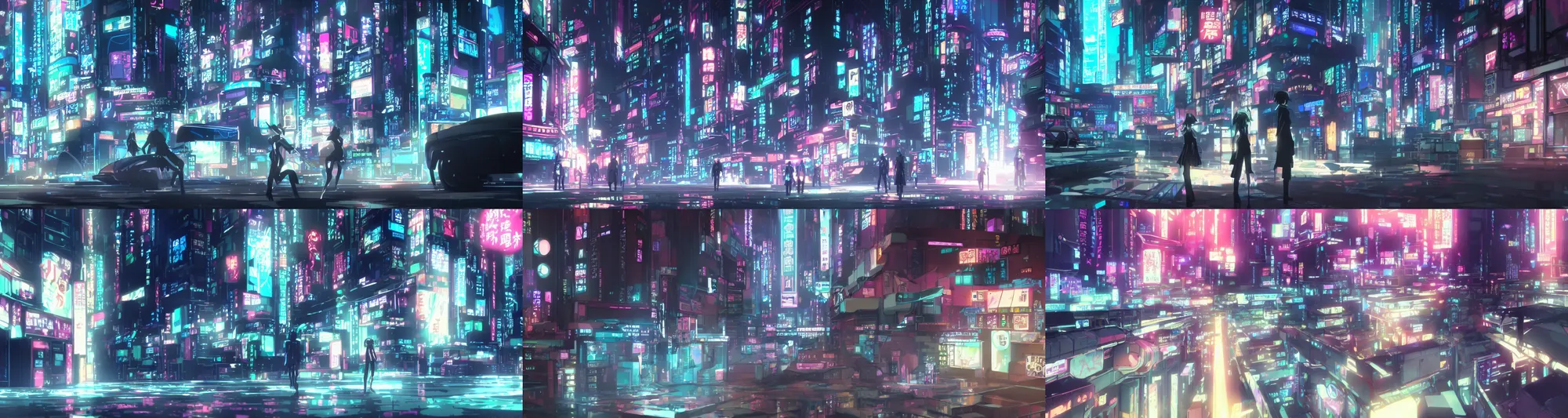 Prompt: screenshot from the science fiction cyberpunk neon-noire detective anime by studio 4c, from the anime film by makoto shinkai