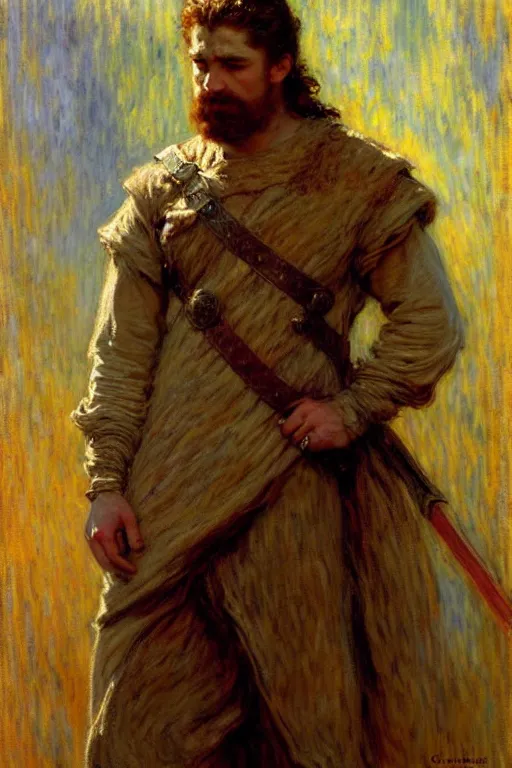 Prompt: attractive male, game of thrones, painting by, gaston bussiere, craig mullins, j. c. leyendecker, claude monet