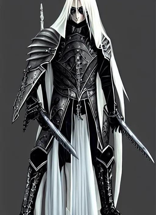 Prompt: vampire knight in black heavy armor, metal mask, no skin shown, realistic proportions, ghostblade, wlop, reasonable fantasy