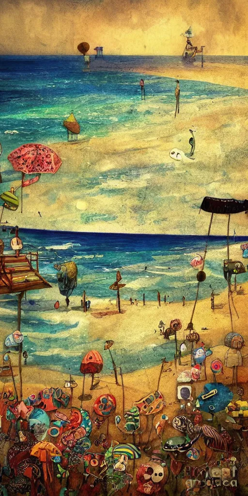 Image similar to a summer beach scene by alexander jansson