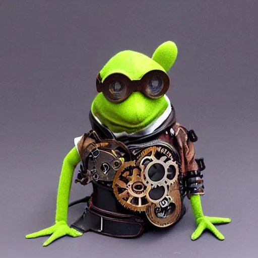 Prompt: steampunk kermit