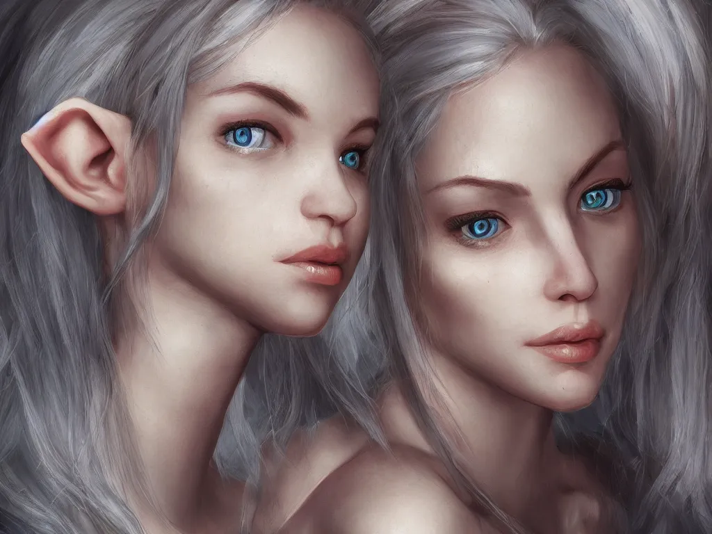Prompt: a beautiful female elf, face closeup ， natural light ， realistic rendering ， metahuman