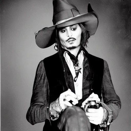 Image similar to johnny depp 1 8 0 0's photograph