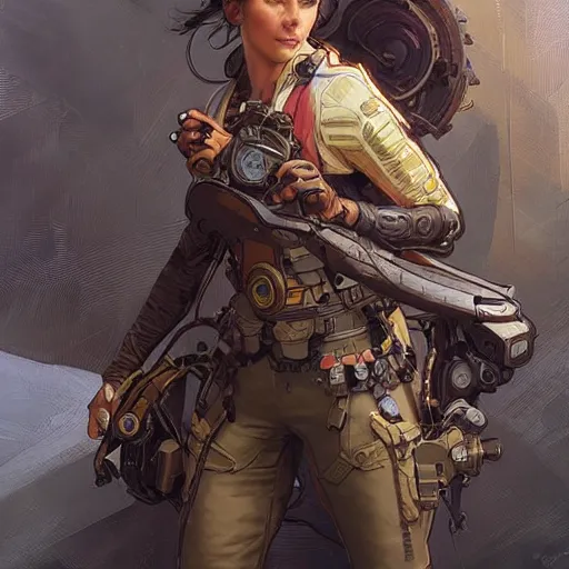 Image similar to watson from apex legends fantasy art, hyper detailed, extremely complex, hyper realistic art by artgerm and greg rutkowski and alphonse mucha