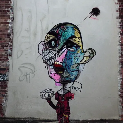 Image similar to transylvanian folk art, in the style of graffiti, made by david choe