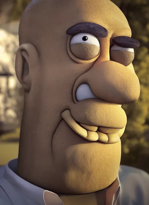 Image similar to highly detailed portrait of homer simpson made out of stone, digital art, unreal engine