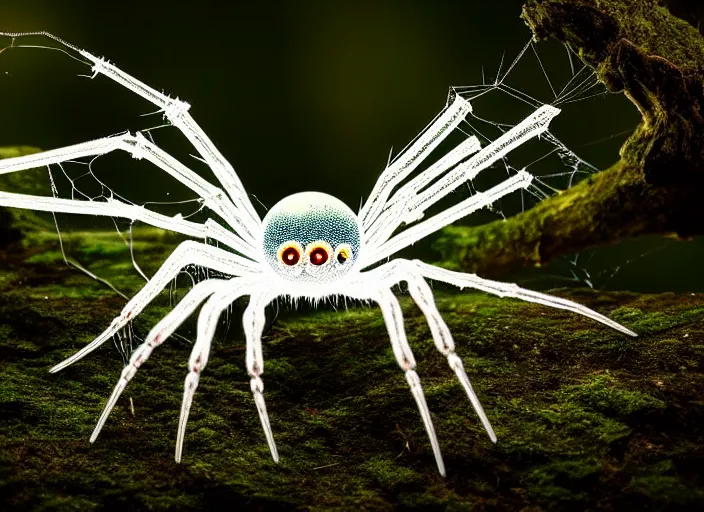 Prompt: crystal clear spider in a forest. highly detailed 8 k. intricate. lifelike. soft light. fantasy horror style. cinematic post - processing