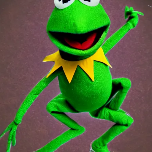 Image similar to Kermit the frog as a modern day superhero, high detail, realistic, 4k