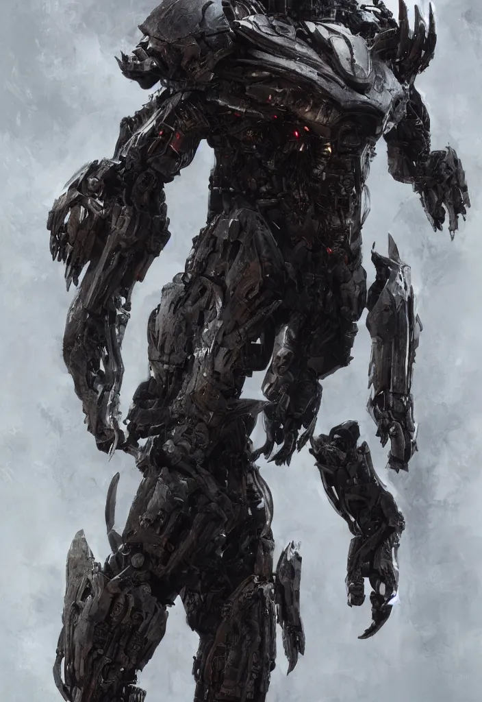 Image similar to willem dafoe as victor stone, full body concept, cyborg, borg, strogg, face of a man, terminator, flesh, quake strogg, doom demon, wolfenstein, monstrous, symmetry, symmetrical, concept art by ruan jia and greg rutkowski