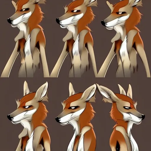 Image similar to an anthropomorphic fox deer hybrid, fursona!!!!! by don bluth, by kawacy, trending on artstation, full body