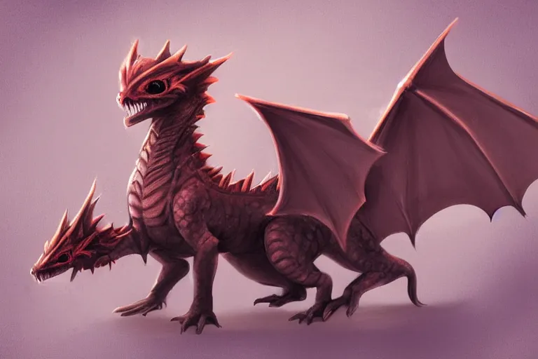 Image similar to full body digital illustration of a cute baby dragon by randy Vargas, pastel, concept art, matte background, deviantArt, artstation