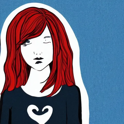 Image similar to “album cover indie red head singer girl comic style”