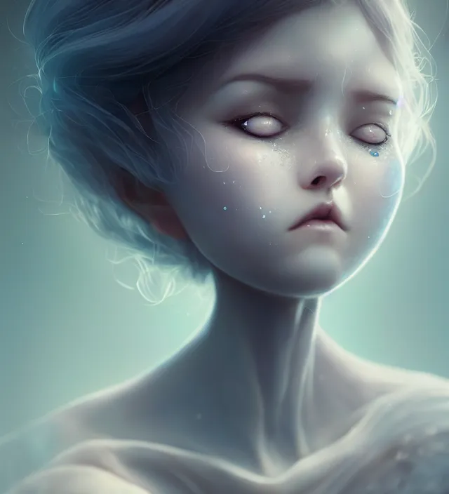 Prompt: cute anthropomorphic earth crying by charlie bowater and anna dittmann and artgerm and clemens ascher, portrait, intricate, elegant, blue mist, product shot, macro, highly detailed, dramatic lighting, sharp focus, octane render, trending on artstation, artstationhd, artstationhq, unreal engine, 4 k, 8 k