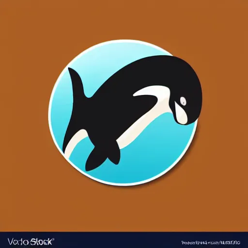 Image similar to Cute orca whale swim isolated cartoon animal illustration flat style sticker icon design premium